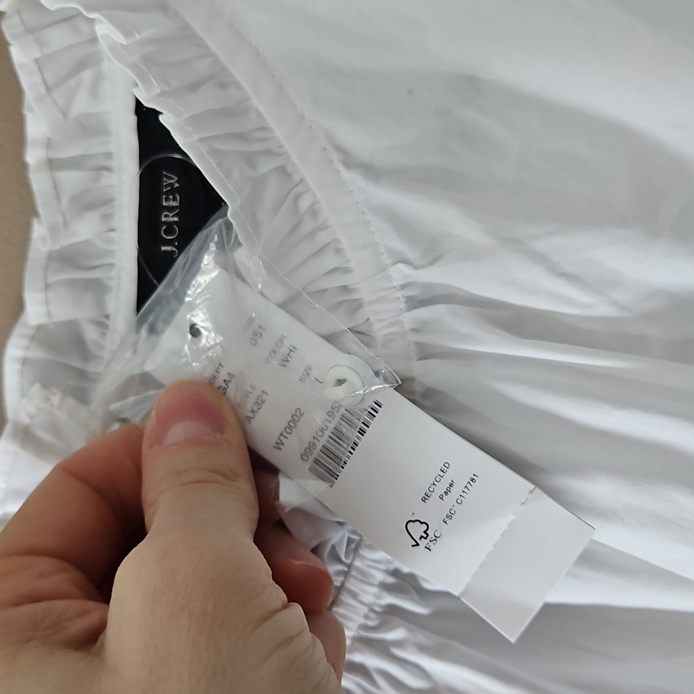J. Crew White Ruffle Sleeve Dress - Picture 5 of 10